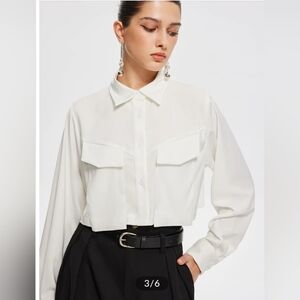 Fair and Square Collared Crop Shirt